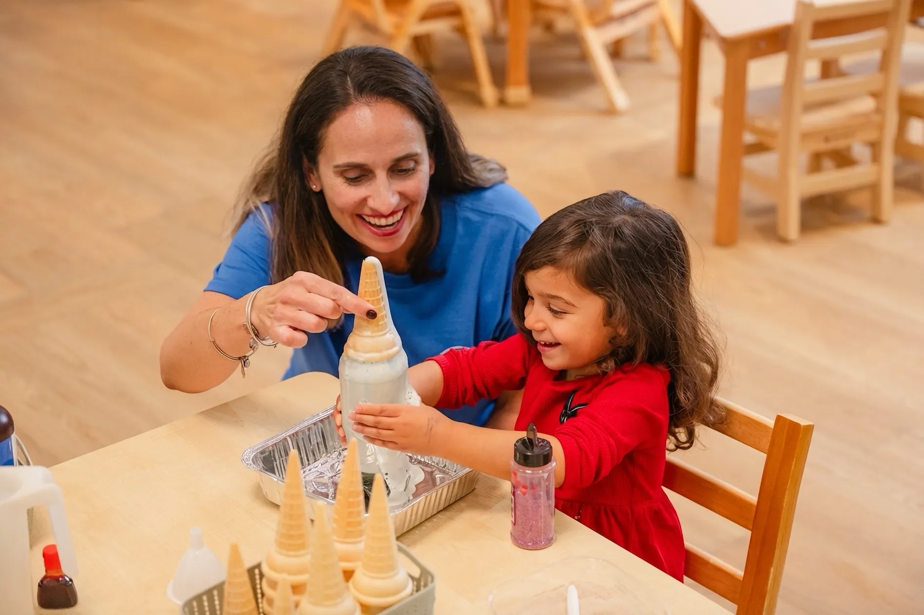 Educator providing individualized support to a child
